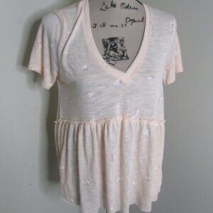 Skylar & Jade Shirt M Peach Flowers